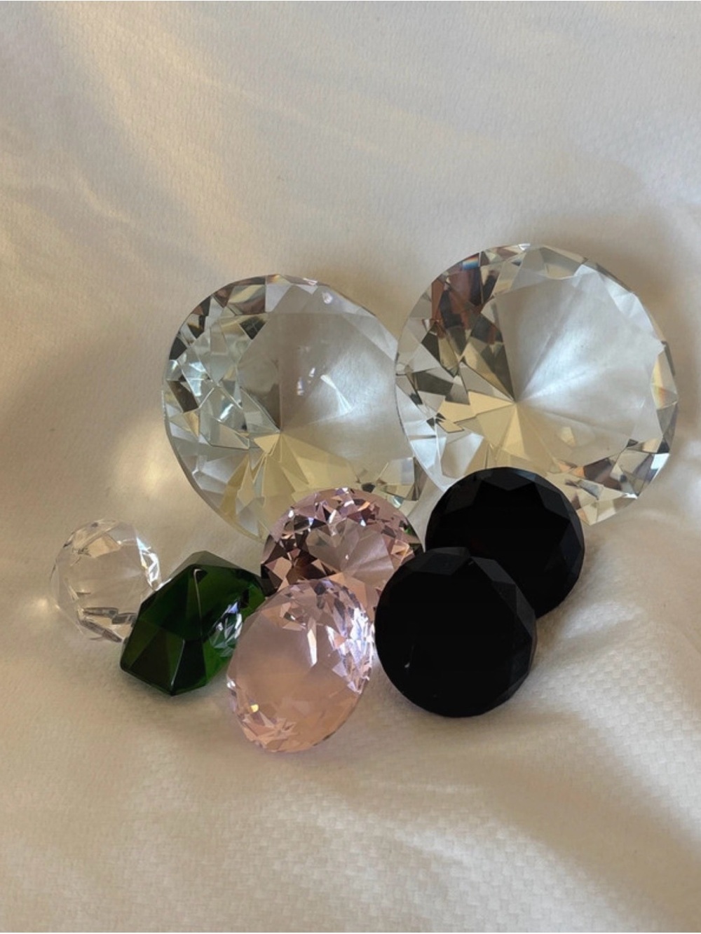 Crystal Faceted Decorative Gems - Pink, Black, Clear, Green